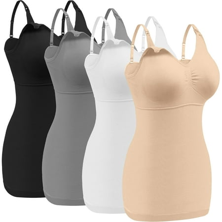 3 Pack Maternity Nursing Tank Tops for Breastfeeding Womens Nursing Maternity Cami Built in Bra Sleep Bra XL