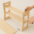 thumbnail image 4 of Zapatero de Madera Pino Natural 3 Niveles   Organizador de Calzado Armable para 9 Pares, 4 of 4