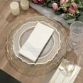 thumbnail image 6 of Efavormart 8 Pack | 13" Clear Glass Metallic Gold Scallop Edged Charger Plates For Events Table Decoration for Home & Professional Fine Dining, Catering, Dinner Parties, Weddings, 6 of 11