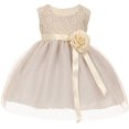 thumbnail image 4 of Big Baby Girls Lace Taffeta Jeweled Belt Sash Flowers Girls Dresses Silver XL, 4 of 4
