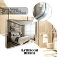 thumbnail image 2 of Rectangular Wall Mirror, Brushed Silver Metal Framed Rounded Corner Bathroom Vanity Mirror, Corner Hangs Farmhouse Mirror for Bathroom, Bedroom, Entryway, Living Room (Horizontal/Vertical), 2 of 9