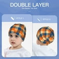 thumbnail image 6 of Sikiie Warm Orange Plaid Toddler Beanie Kids Beanie Hat Warm Winter Hats for Boys Girls Knit Cap, 6 of 7