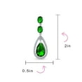 thumbnail image 4 of Bling Jewelry Womens Cocktail Bridal Cubic Zirconia Halo Big Statement Green Teardrop CZ Chandelier Earrings Silver Plated, 4 of 6