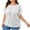 White, variant on Jgppe Tops for Women Plus Size Summer Short Sleeve Knit Ribbed Solid Color Casual T Shirts Round Neck Blouse