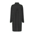 thumbnail image 3 of DuoJiaJ Women Casual Solid Dress Long Sleeve Turtleneck Pocket Dress Shirt Split Hem Casual Loose Dress Women's Oversized Shirts Black M, 3 of 4