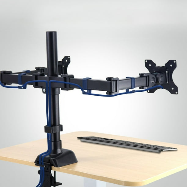 El brazo para monitor simple/doble soporta hasta 19,84 libras para pantallas de computadora de 17 a 32 pulgadas
