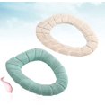thumbnail image 3 of 6 Piezas Calentador de Colores Aleatorios Universal Estiramiento Engrosado Inodoro Almohadillas Cálidas Manta Estera Más Gruesa Felpa Suave Baño Lavable en Forma de O, 3 of 5