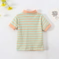 thumbnail image 3 of yillto Toddler Kids Shirts Striped Collared Short Sleeve Buttons Tee School Uniform T Shirt for Boys Girls, 3 of 7