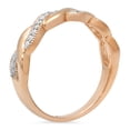 thumbnail image 2 of Dazzlingrock Collection 0.15 Carat (ctw) 10K Round Cut Diamond Ladies Bridal Anniversary Wedding Band Stackable Swirl Ring, Rose Gold, Size 8, 2 of 4