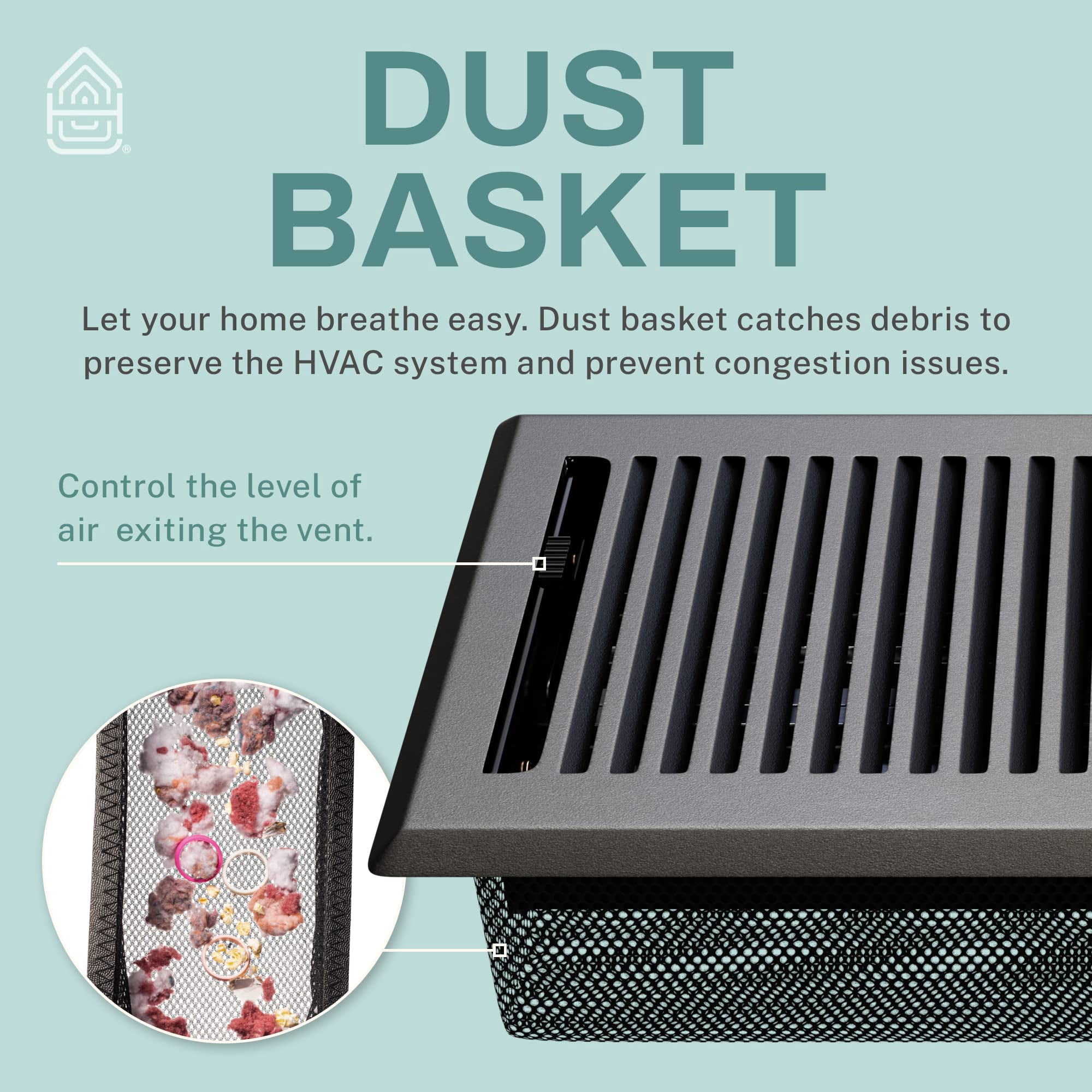 4X14 Floor Vent Covers Floor Register with Mesh Cover Trap, Heat and Air, Walkable Metal Floor Vent for HVAC Duct, Contemporary, Polished Brass
