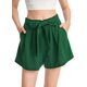 thumbnail image 1 of Paperbag - Pantalones cortos de cintura alta con cinturón y bolsillos para mujer Verde oscuro XL Verde oscuro XL Xishao ropa, 1 of 2