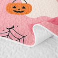 thumbnail image 5 of Homewish Halloween Witch Ghost Bed Spread Queen for Girls, Pink Pumpkin Bat Spider Queen Coverlet Set, Pink Orange Black, 3 Pieces 1 Bedspread and 2 Pillowcases, 5 of 7