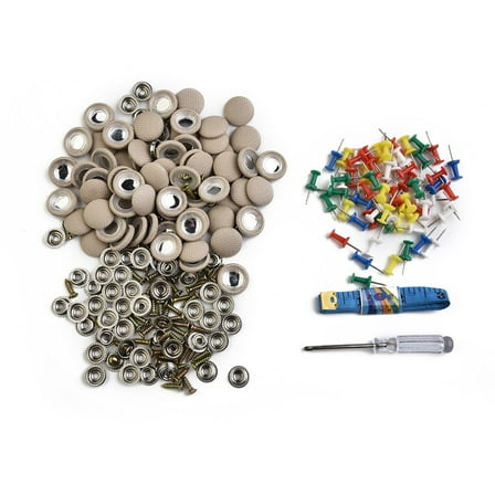60pcs Beige Roof Lining Repair Kit Fix Sagging Headliner Push Pin Buckle Screw
