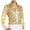 Yellow, variant on MuZeFu Long Sleeve Shirts for Men White mens Solid Color Sequin Performance Dress Long Sleeved Lapel Shirt