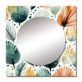 thumbnail image 2 of Designart "Teal Orange Scandinave Floral Elegance Nordic Florals" Abstract Teal Large Square Mirror - Square Bedroom Mirror Printed Wall Decor - Traditional Square Printed Wall Mirror Art, 2 of 5
