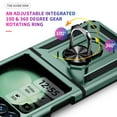 thumbnail image 3 of For Samsung Galaxy Z Flip 3 Case ,Heavy Duty Shockproof Body Phone Cover Built in Metal Rotated Magnetic Ring Holder Kickstand,Dropproof,Dustproof,Dual Layer Military-Grade Drop protection,Darkgreen, 3 of 6