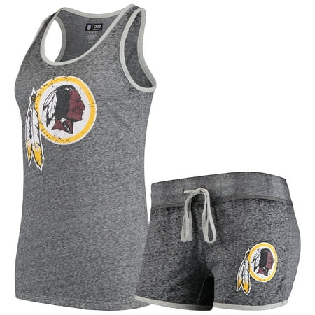 Redskins Santa - Washington Redskins Concepts Sport Women's Squad Tank Top & Shorts Pajama Set - Heathered Charcoal