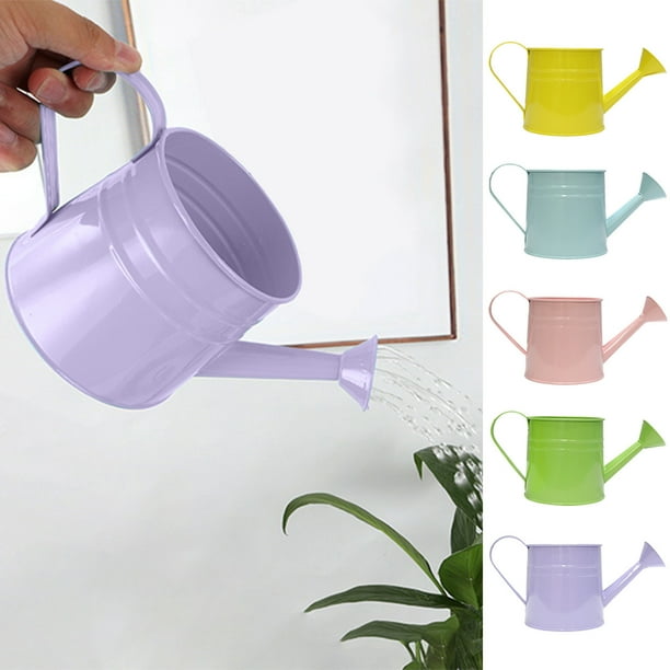 Regadera metálica vintage para plantas de interior - tetera decorativa de hierro de 1,5L para jardín, flores y uso exterior con pico largo y asa ergonómica