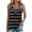 Black, variant on Tank Tops for Women under $5 Plus Size Sleeveless Stripe Ruffles V-neck Casual Shirt Black L