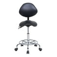 thumbnail image 2 of Saddle Stool Chair with Backrest Swivel Hydraulic Ergonomic Tilt Seat Chair with Wheels Footrest for Medical Hospital Clinic Dental-Black, 2 of 9