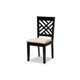 thumbnail image 3 of Wholesale Interiors 7-Piece Adult Transitional Sand Fabric Dining Furniture Set Espresso Brown, 3 of 7
