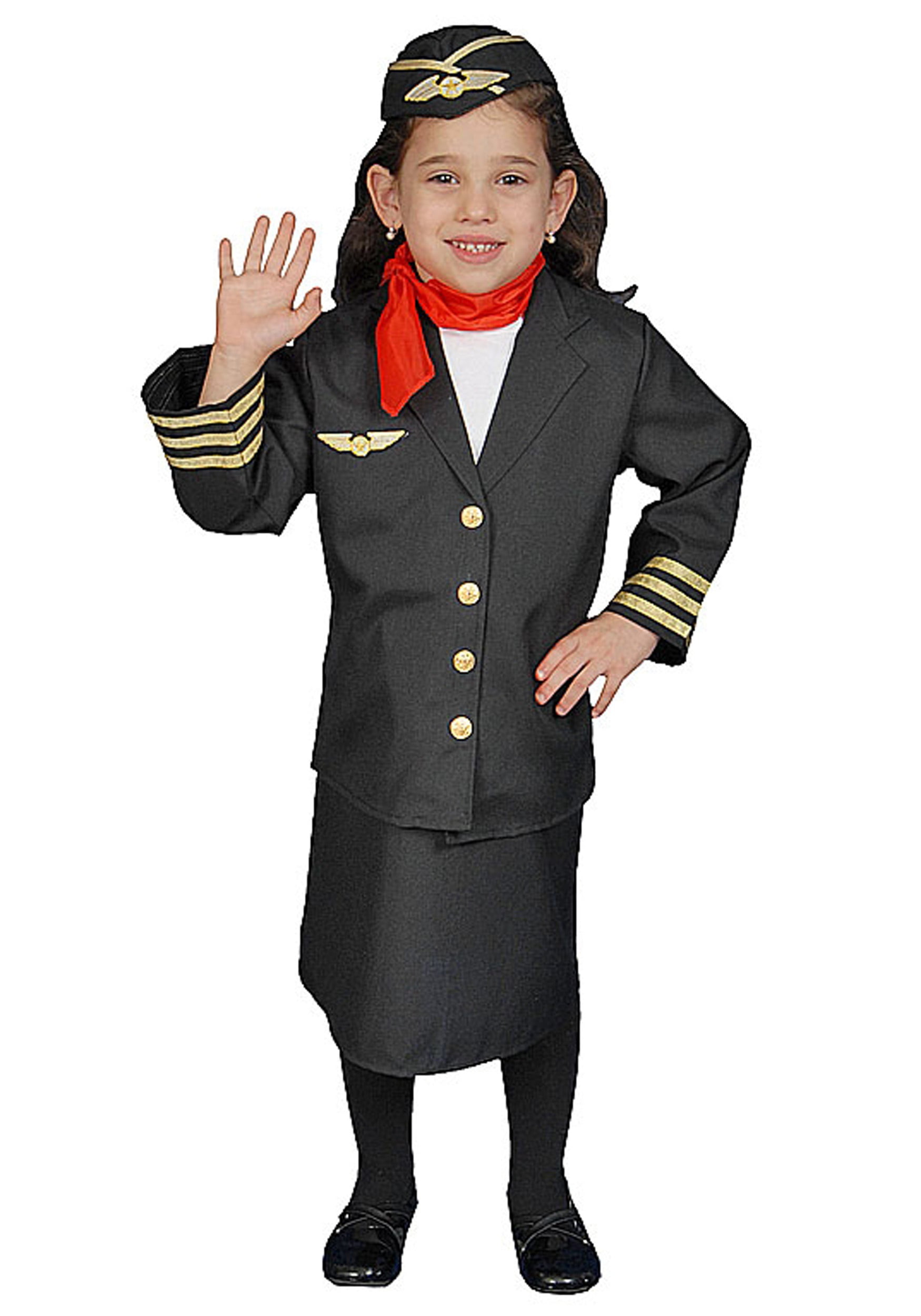 Dress Up America Flight Attendant Stewardess Toddler Child Costume 