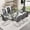 1 Table+8 Gray Chairs, variant on NYEESS 7-Piece Glass Dining Table Set for 6 with Tempered Glass Top and 6 Upholstered PU Chairs Chrome Base for Dining Room Kitchen