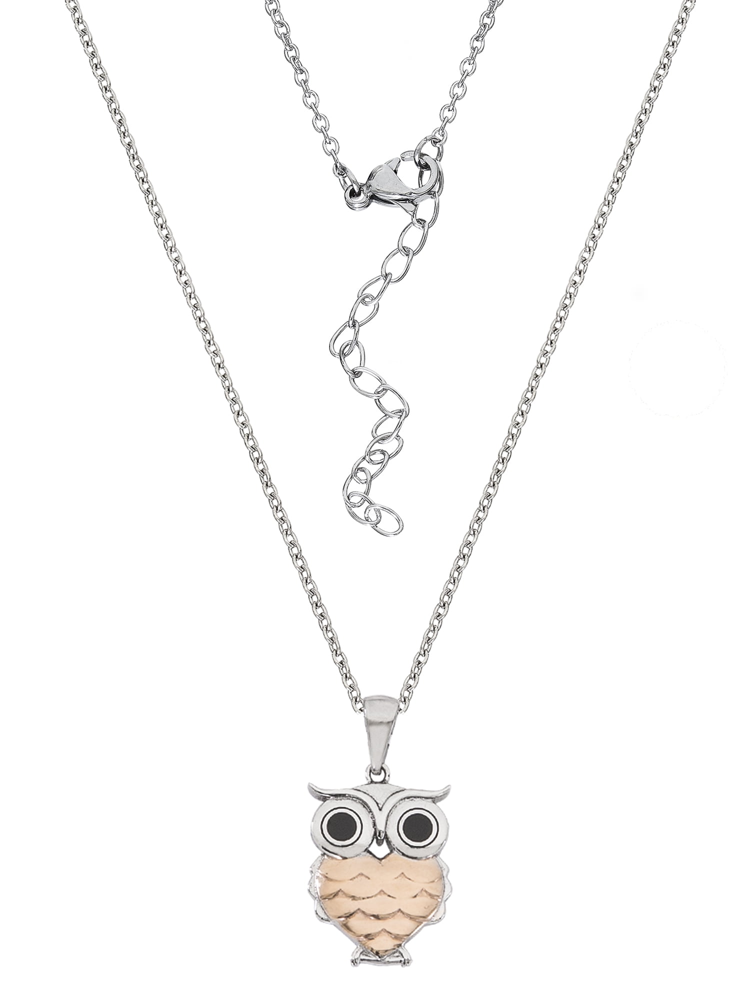 Hallmark Women's Stainless Steel Owl Pendant, 18"