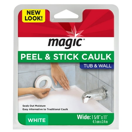 Tub and Wall White Sealer Trim Wide 1-5/8 in  x 11 ft 