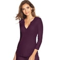 thumbnail image 1 of Maidenform Womens 3/4 Sleeve Lounge Henley, M, Potent Purple, 1 of 3