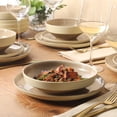 thumbnail image 3 of Gibson Elite Octavia Place 16 Piece Stoneware Dinnerware Set, Service for 4, Coupe Modern Plates & Bowls, Reactive Glaze Finish, Taupe, Microwave & Dishwasher Safe, 3 of 14