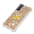 thumbnail image 4 of Funda para Samsung Galaxy S21 5G con Brillo Líquido Flotante, Purpurina, Parachoques y Anillo Giratorio Soporte, 4 of 5