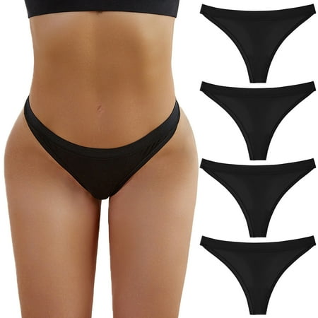 GHSOHS Womens Underwear Panties Bulk Underwear for Women Panties for Women Cotton Panties Underwear Pack of 4 Pieces Underpants Solid Patchwork Color Bikini Briefs Knickers Gift Hipster Panty Bla M