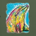 thumbnail image 5 of Wild Bobby Dean Russo Neon Colorfu Dolphin Animal Lover Men Premium Tri Blend Tee, Military Green, Medium, 5 of 5