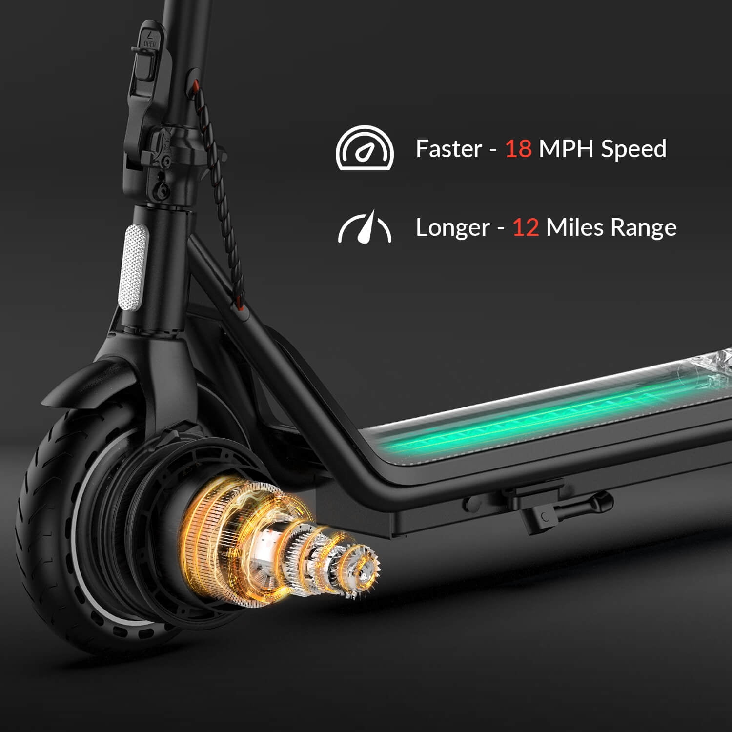 5TH WHEEL W16S 300W Electric Scooter with Turn Signal, 8.5” Solid Tires, 18mph & 12Miles Range, Folding Commuting E-Scooter for Adults with APP Control, UL 2272
