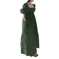 thumbnail image 6 of ZANZEA Women Square Neck Vintage Cuffs Puff Sleeve Elastic Maxi Dress, 6 of 13