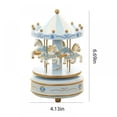 thumbnail image 4 of Merry-Go-Round Music Box Wind up Horse Rotating Carousel Music Box Classical Christmas Wedding Birthday Gift for Boys Girls Shop Home Decor, 4 of 8