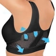thumbnail image 5 of Gymayou 3-Pack Breathable Cool Liftup Air Bras Sports Bra Large Size Air Bra Comfortable Mesh Sports Bra for Women Black L, 5 of 7