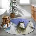thumbnail image 5 of 3.3ft Washable Round Rug, Horses Non-Slip Circle Area Rug for Entryway Bedroom, Animal Indoor Accent Floor Mat for Home Decor, 5 of 9