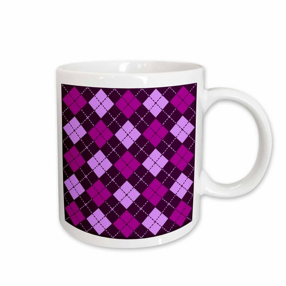 3drose, Argyle Design Purple, 15oz Mug
