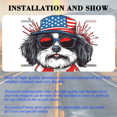 thumbnail image 3 of 1 Pcs 2D Flat License Plate Covers & Frames, Patriotic Dog For Decorative Front, Waterproof For Decoration Aluminum License Plate Covers & Frames Cover For Men Women, 12" X 6", 3 of 7