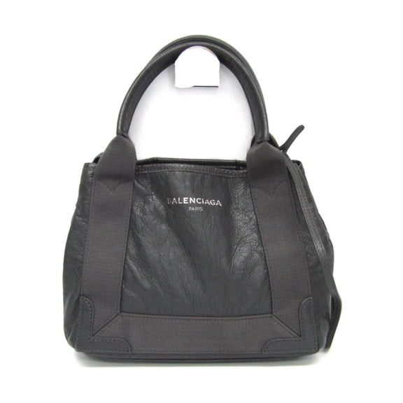 Pre-Owned Balenciaga Navy Cabas XS 390346 Women's Leather Handbag,Shoulder Bag Dark... (Good)