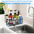 thumbnail image 2 of Sponge Holder for Kitchen Sink Organizer, Stainless Steel Sink Caddy Suction Cup with Dish Brush Holder, Rustproof Drying Rack, Sponge Caddy and Dish Soap Organizer for Kitchen Countertop, 2 of 4