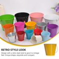 thumbnail image 4 of Iron Flower Bucket Garden Planting Bucket Yellow with Handle for Indoor Decoration 3Pcs, 4 of 5