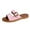 Pink, variant on Women's Flat Sandals with Rivets Inlaid Slip on Sandals Two Strap Casual Summer Slide Shoes 9.5