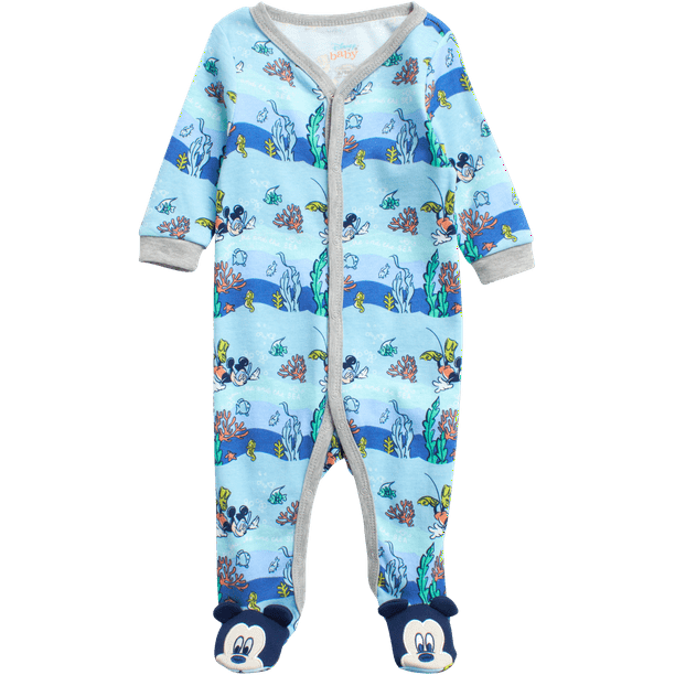 Disney Baby Boys’ Footed Coveralls Newborn Layette Sleep n' Play