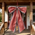 thumbnail image 5 of 35*23.6IN Patriotic Large Hanging Bow Decoration - Red, White and Blue Star and Stripe Design, , Ideal for 4th of July, Memorial Day, Front Porch, and Outdoor Independence Day Home Decor,C, 5 of 7