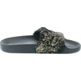 thumbnail image 6 of Qupid  Booboo-07 Women Metallic Faux Fur Slide Casual Lounging Trendy Furry Slipper, 6 of 7