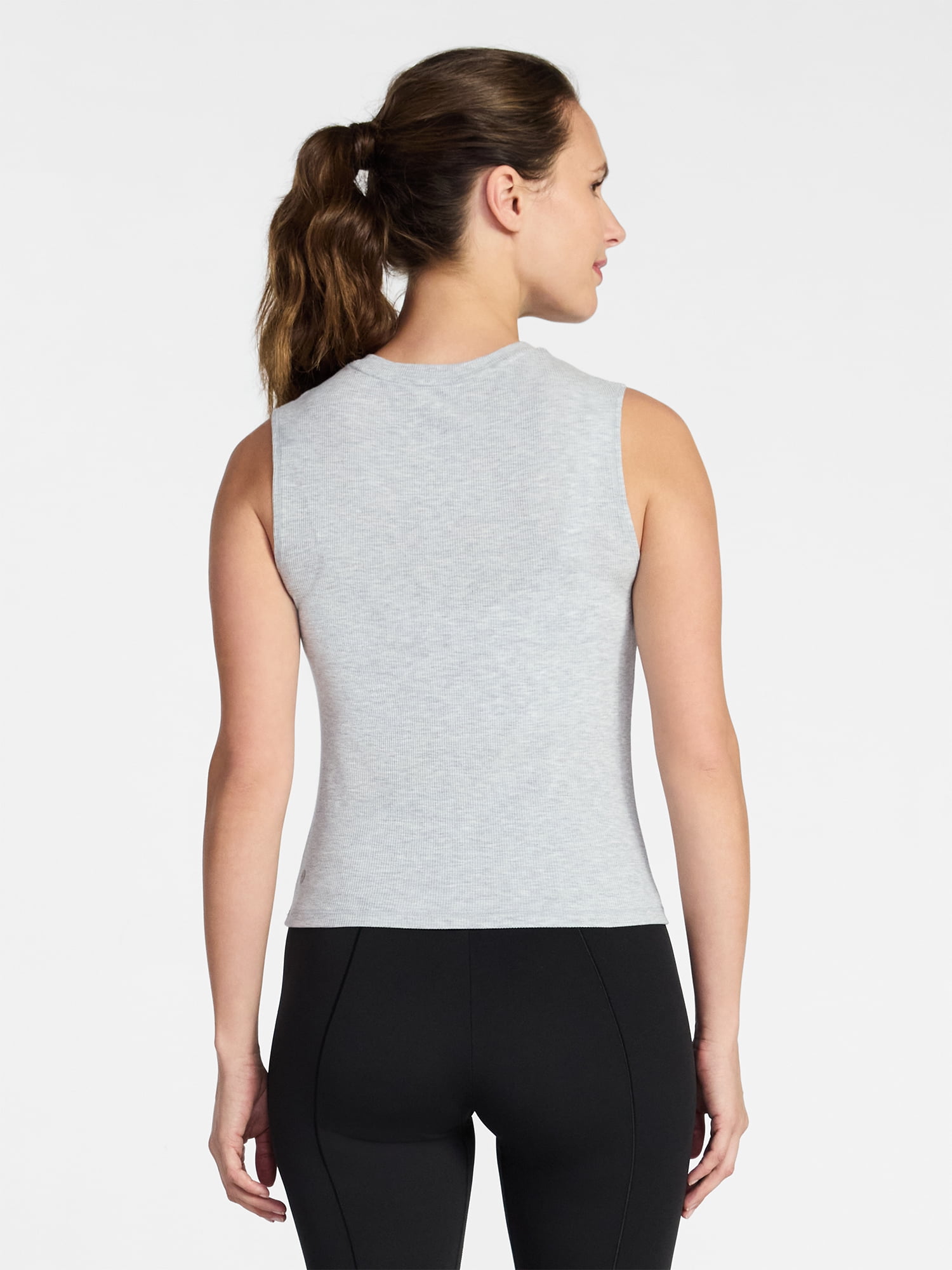 Avia Women's Shirred Ribbed Cinch Ballet Tank, Sizes XS-XXXL