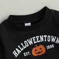 thumbnail image 4 of Otqutp Round Neck Clothes for Baby Toddler Boys Halloween Autumn Sports Style Long Sleeve Round Neck Pullover Suit Solid Color Tie with Pocket Pants(Black,18-24 Months), 4 of 9